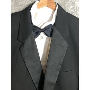 Jean Yves Tuxedo Jacket Mens 52R Black Two Button Notch Lapel Formal Wedding